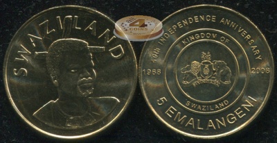 Свазиленд. 5 емалангени. 2008 (Unc)