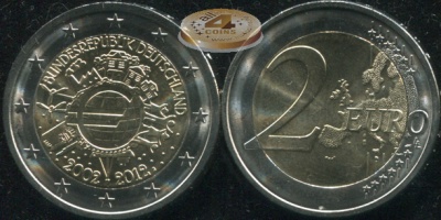 Германия. 2 евро. 2012.J (Unc. Биметалл)