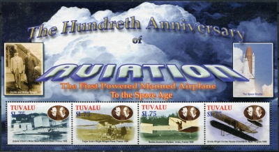 Тувалу. 2003. 100-летие первого полета братьев Райт (Малый лист. MNH OG)