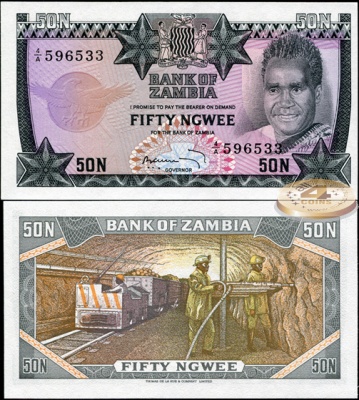 Замбия. 50 нгвее (Unc) 1973