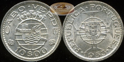 Кабо Верде (Португалия). 10 эскудо. 1953 (Unc)