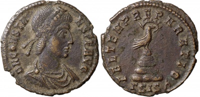 Римская Империя. Констант. 1/2 центенионалия. aXF бронза 348-350 Сисция