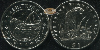 Эритрея. 1 доллар. 1994 (Unc)