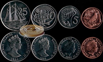 Каймановы о-ва. Набор №4 (4 монеты) 1996-2002