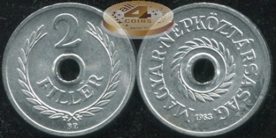 Венгрия. 2 филлера. 1963 (Unc)