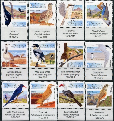 Намибия. 2012. Эндемичные птицы Намибии (Серия. MNH OG)