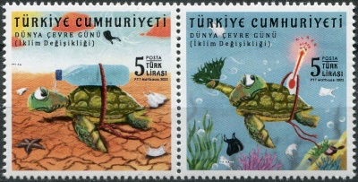 Турция. 2022. Всемирный день окружающей среды (Сцепка. MNH OG)