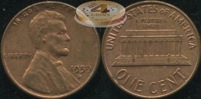 США. 1 цент. 1959.D (Unc)