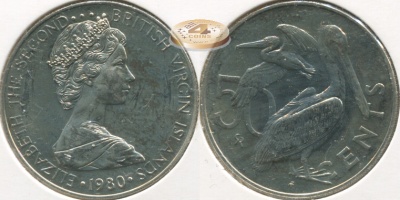 Британские Виргинские о-ва. 50 центов. 1980 (Unc)