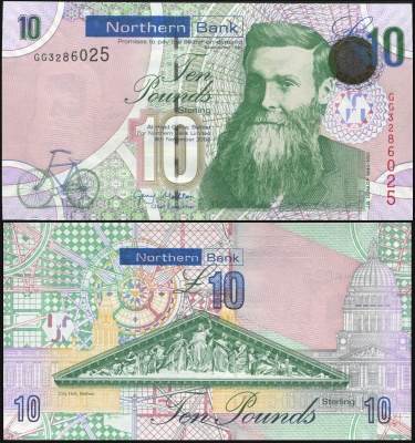 Ирландия [Северная]. Банкнота 10 фунтов. 09.11.2008 (2010). Unc. Бумага. Кат# P.210a