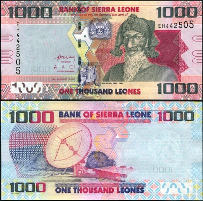 Сьерра-Леоне. Банкнота 1000 леоне. 04.08.2013. Unc. Бумага. Кат# P.30b