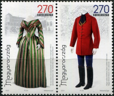 Венгрия. 2023. Традиционная венгерская одежда (Сцепка. MNH OG)