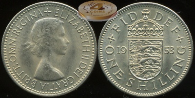 Великобритания. 1 шиллинг. 1953 (Unc)