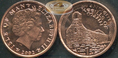 Остров Мэн. 1 пенни. 2002 (Unc)