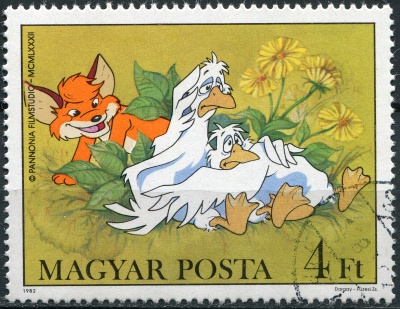 Венгрия. 1982. Вук и гуси (Почтовая марка. CTO Гашеная)