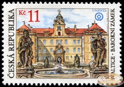Чехия. 1998. Барочный замок в Валтицкие (Почтовая марка. MNH OG)