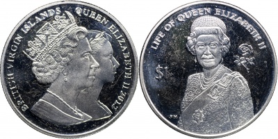 Британские Виргинские о-ва. Монета 1 доллар. 2012 (KM#NL. Unc) Жизнь королевы Елизаветы II