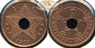 Бельгийское Конго. 1 цент. 1910 (XF+)