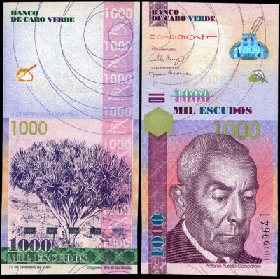 Кабо-Верде. 1000 эскудо (Unc) 2007