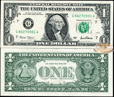 США. 1 доллар (Unc) 2001.G