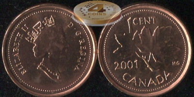 Канада. 1 цент. 2001 (Unc)