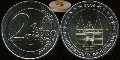 Германия. 2 евро. 2006.F (Unc. Биметалл)