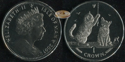 Остров Мэн. 1 крона. 2001 (Unc)