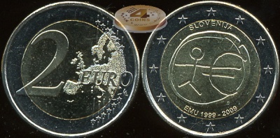 Словения. 2 евро. 2009 (Unc. Биметалл)