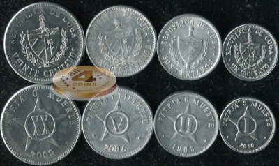 Куба. Набор №1 (4 монеты) 1984-2010