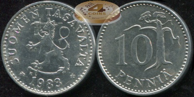 Финляндия. 10 пенни. 1983.K (Unc)