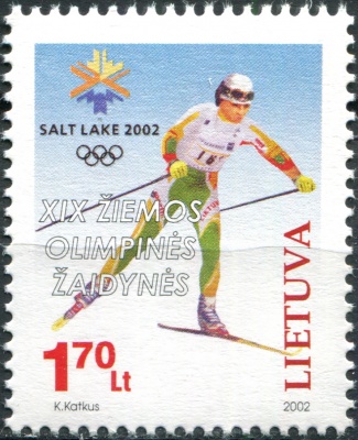 Литва. 2002. Зимние Олимпийские игры в Солт-Лейк-Сити (Почтовая марка. MNH OG)
