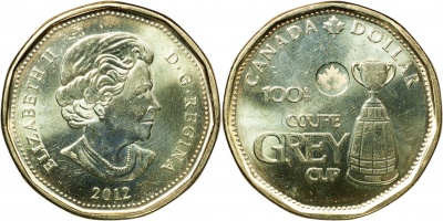 Канада. Монета 1 доллар. 2012 (KM#1294. Unc) 100 лет Кубку Грея