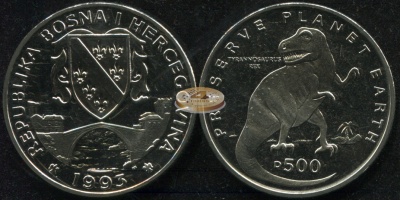 Босния и Герцеговина. 500 динар. 1993 (Unc)