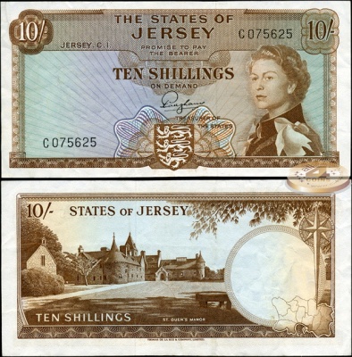 Джерси. 10 шиллингов (aXF) 1963