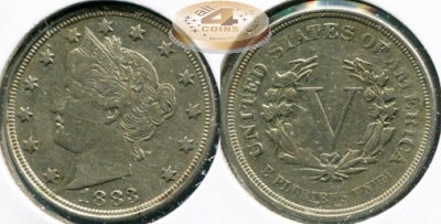 США. 5 центов. 1883 (XF)