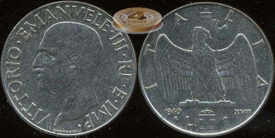 Италия. 1 лира. 1940 (XF)