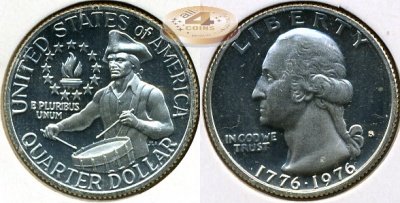 США. 25 центов (квотер). 1976 (Proof)