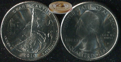 США. Квотер [25 центов]. 2010.D (Unc) Grand Canyon