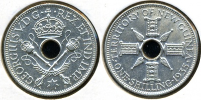 Британская Новая Гвинея. 1 шиллинг. 1935. (Серебро)