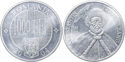 Румыния. Монета 1000 лей. 2004 (KM#153. Unc) Константик Брынковяну