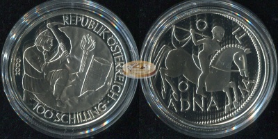 Австрия. 100 шиллингов. 2000 (Proof. Серебро)