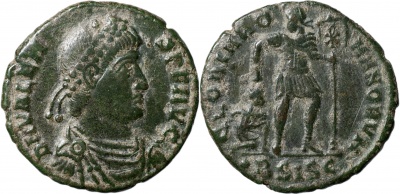 Римская Империя. Валентиниан I. AE3. XF бронза 364-375 Сисция