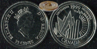 Канада. 25 центов. 1999 (Unc)