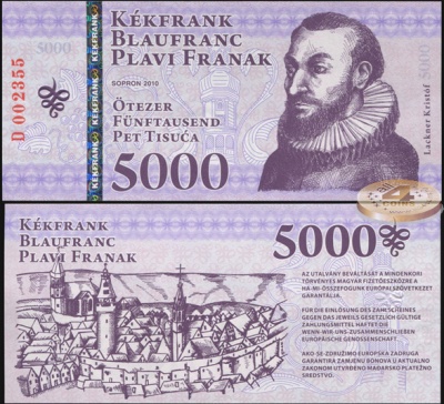 Венгрия [Sopron]. Банкнота 5000 кекфранков. 2010. Unc. Бумага