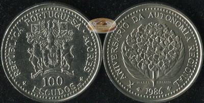 Азорские о-ва. 100 эскудо. 1986 (Unc)