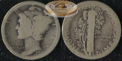 США. 10 центов (Дайм). 1921 (G. Серебро)