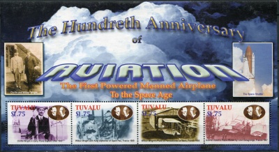 Тувалу. 2003. 100-летие первого полета братьев Райт (Малый лист. MNH OG)