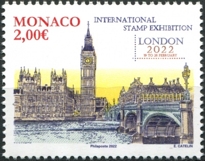Монако. 2022. Международная выставка почтовых марок "LONDON 2022" (Почтовая марка. MNH OG)