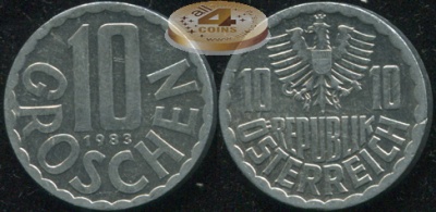Австрия. 10 грошенов. 1983 (Unc)