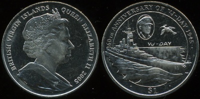 Британские Виргинские о-ва. 1 доллар. 2005 (Proof)